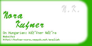 nora kufner business card
